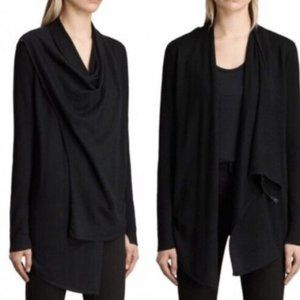 ALLSAINTS - Sweater Black Asymmetrical Merino Wool - Size S